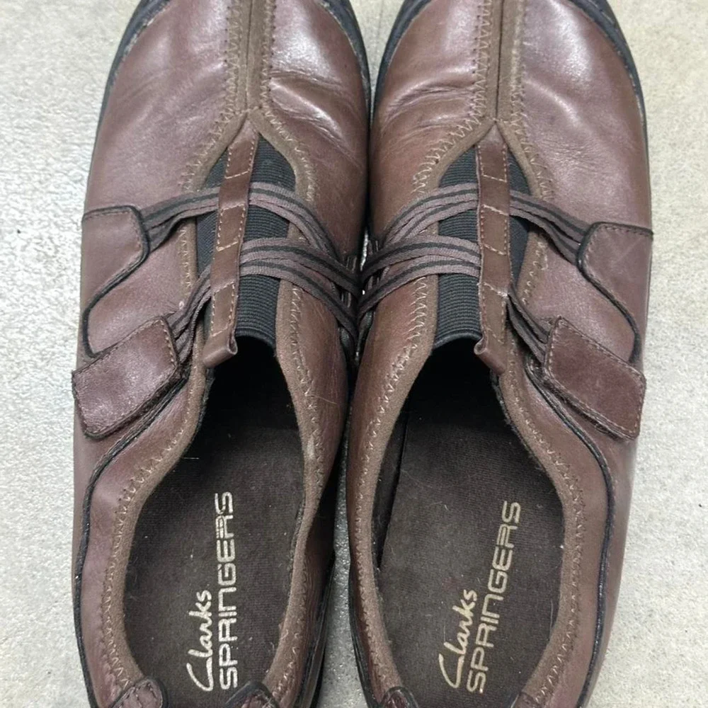 Clarks Springers Maddie Brown Leather Mary Jane Flats